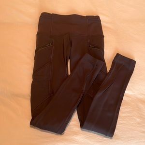 Womens full length lululemon leggings. Size 2, dark purple, super thin fleece